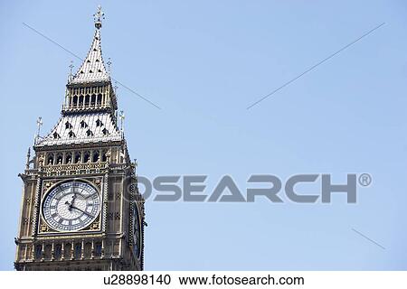 Stock Image - Big Ben's Clock Face, London, England. Fotosearch