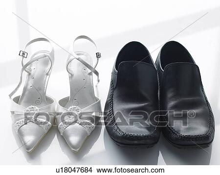 Bride And Groom's Shoes Side By Side View Large Photo Image Picture - Bride And Groom's Shoes Side By Side. Fotosearch