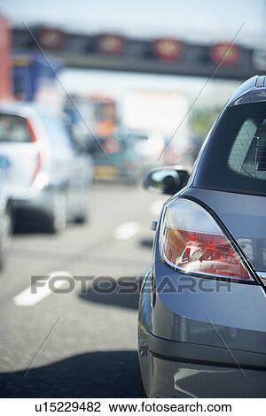 Cars Lined Up In A Traffic Jam On A Highway View Large Photo Image Stock Image - Cars Lined Up In A Traffic Jam On A Highway. Fotosearch