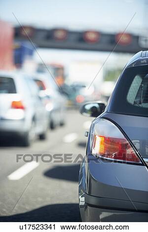 Cars Lined Up In A Traffic Jam On A Highway View Large Photo Image Stock Image - Cars Lined Up In A Traffic Jam On A Highway. Fotosearch