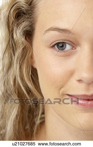 Close-Up Of Young Woman Smiling View Large Photo Image Stock Photography - Close-Up Of Young Woman Smiling. Fotosearch