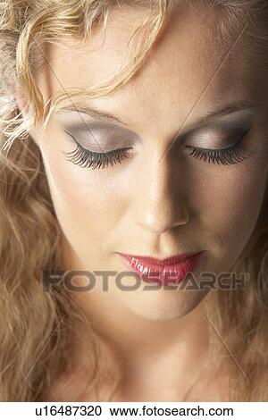 Close-Up Of Young Woman With Closed Eyes View Large Photo Image Stock Image - Close-Up Of Young Woman With Closed Eyes. Fotosearch