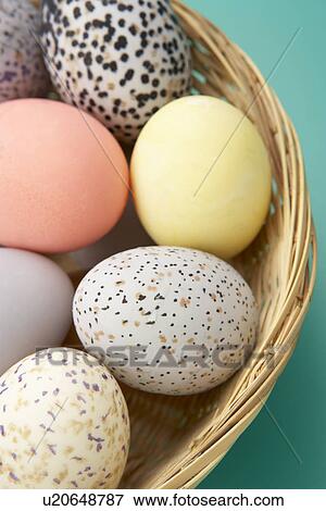 Colorful Eggs In A Basket View Large Photo Image Stock Photo - Colorful Eggs In A Basket. Fotosearch
