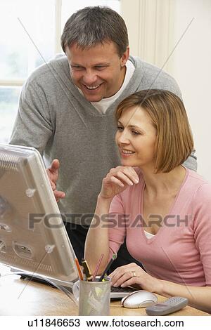 Couple Using Computer View Large Photo Image Stock Image - Couple Using Computer. Fotosearch