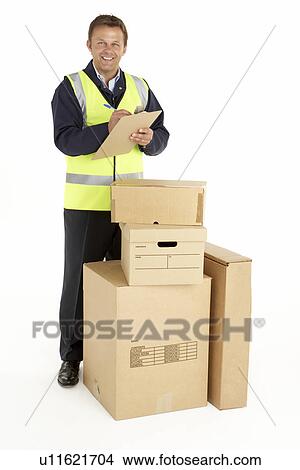 Courier Delivering Parcels View Large Photo Image Picture - Courier Delivering Parcels. Fotosearch