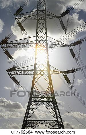 Electricity Pylons View Large Photo Image Picture - Electricity Pylons. Fotosearch
