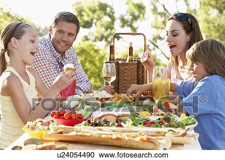 Family Dining Al Fresco View Large Photo Image Stock Image - Family Dining Al Fresco. Fotosearch