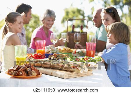 Family Dining Al Fresco View Large Photo Image Stock Image - Family Dining Al Fresco. Fotosearch