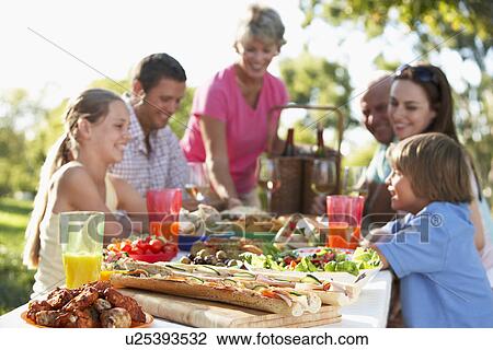 Family Dining Al Fresco View Large Photo Image Stock Image - Family Dining Al Fresco. Fotosearch