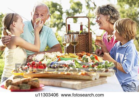 Family Dining Al Fresco View Large Photo Image Stock Photograph - Family Dining Al Fresco. Fotosearch