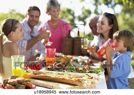 Family Dining Al Fresco View Large Photo Image Stock Photography - Family Dining Al Fresco. Fotosearch