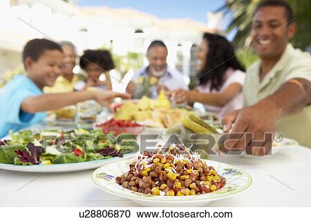 Family Eating An Al Fresco Meal View Large Photo Image Stock Image - Family Eating An Al Fresco Meal. Fotosearch