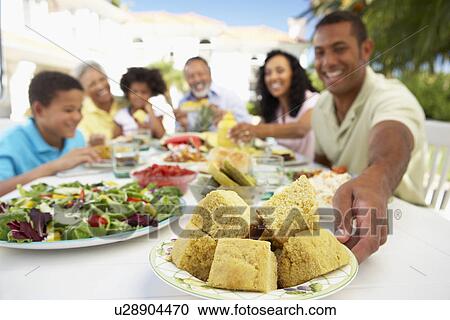 Family Eating An Al Fresco Meal View Large Photo Image Stock Image - Family Eating An Al Fresco Meal. Fotosearch