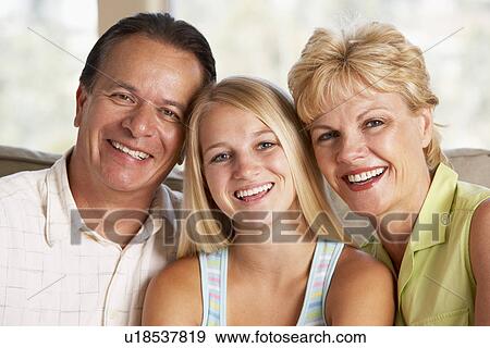 Stock Photo - Family Together At Home. Fotosearch
