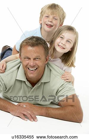 Stock Photography - Father And Children Happy Together. Fotosearch