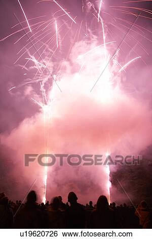 Stock Photograph - Fireworks At Night. Fotosearch