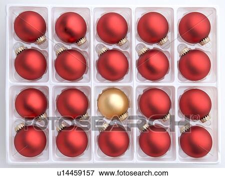 Group Of Red Christmas Decorations With Single Gold Bauble View Large Photo Image Stock Photo - Group Of Red Christmas Decorations With Single Gold Bauble. Fotosearch