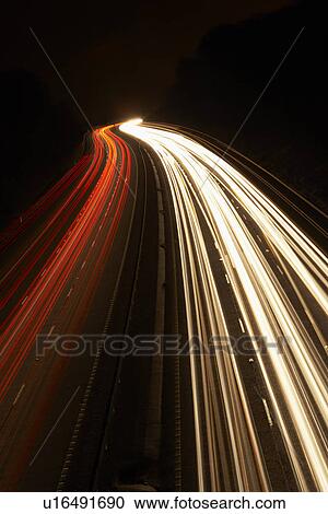 Headlights And Tail Lights On A Motorway At Night View Large Photo Image Stock Image - Headlights And Tail Lights On A Motorway At Night. Fotosearch