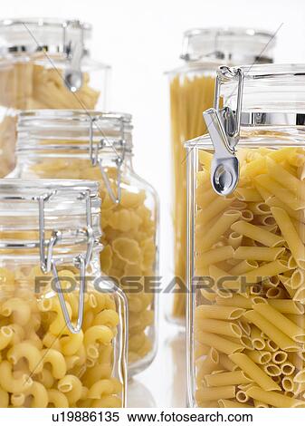 Stock Photography - Jars Filled With Pastas. Fotosearch
