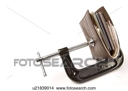 Leather Wallet Being Held In Clamp On White Background View Large Photo Image Picture - Leather Wallet Being Held In Clamp On White Background. Fotosearch