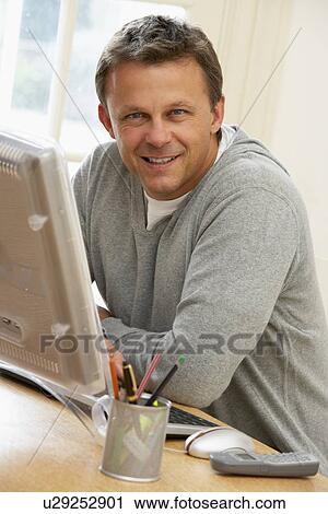Man Using Computer View Large Photo Image Stock Image - Man Using Computer. Fotosearch