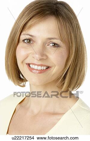 Picture - Middle Aged Woman Smiling. Fotosearch