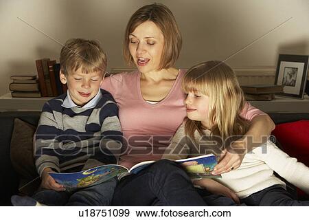 Mother And Children Reading View Large Photo Image Stock Photo - Mother And Children Reading. Fotosearch