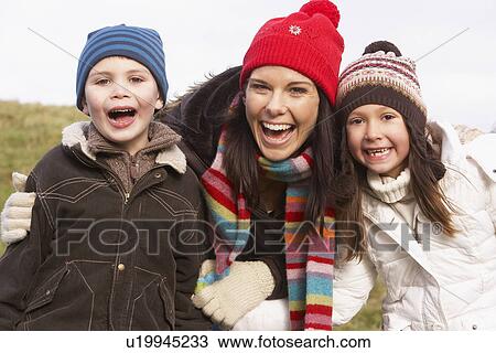 Mother And Her Children Smiling View Large Photo Image Stock Image - Mother And Her Children Smiling. Fotosearch