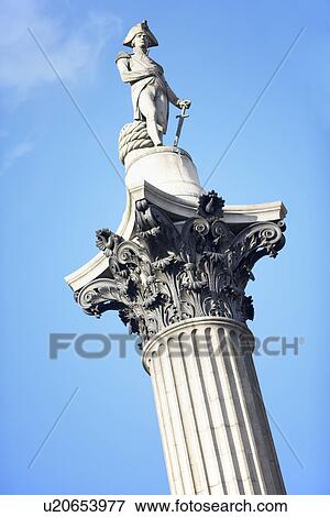 Stock Photo - Nelson's Column In Trafalgar Square, London, England. Fotosearch