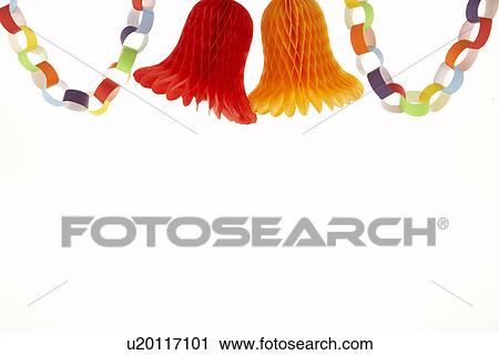 Paper Christmas Decorations Against White Background View Large Photo Image Stock Image - Paper Christmas Decorations Against White Background. Fotosearch