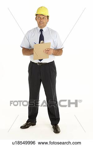 Portrait Of A Foreman Writing On A Clipboard View Large Photo Image Stock Photograph - Portrait Of A Foreman Writing On A Clipboard. Fotosearch