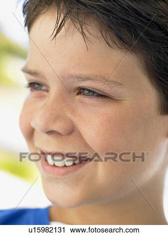Stock Image - Portrait Of Boy Smiling. Fotosearch