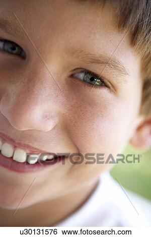 Stock Photograph - Portrait Of Boy Smiling. Fotosearch