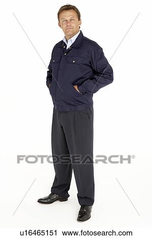 Stock Image - Portrait Of Courier Smiling At The Camera. Fotosearch