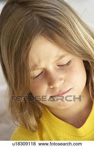 Portrait Of Girl Looking Unhappy View Large Photo Image Stock Photo - Portrait Of Girl Looking Unhappy. Fotosearch
