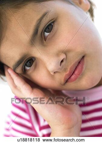 Portrait Of Girl Looking Worried View Large Photo Image Stock Photo - Portrait Of Girl Looking Worried. Fotosearch