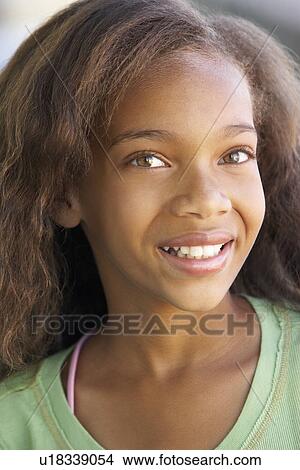 Picture - Portrait Of Girl Smiling. Fotosearch