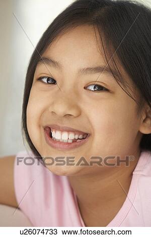 Portrait Of Girl Smiling View Large Photo Image Stock Image - Portrait Of Girl Smiling. Fotosearch