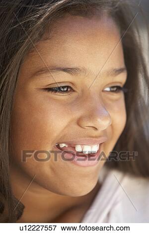 Portrait Of Girl Smiling View Large Photo Image Stock Photo - Portrait Of Girl Smiling. Fotosearch
