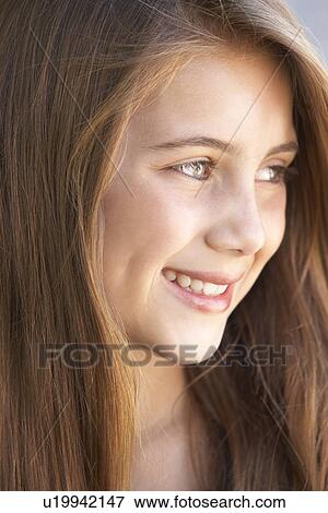 Portrait Of Girl Smiling View Large Photo Image Stock Photo - Portrait Of Girl Smiling. Fotosearch