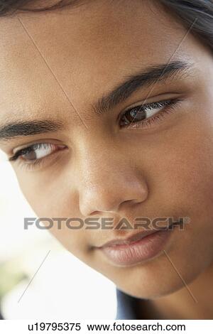 Portrait Of Pre-Teen Girl Looking Worried View Large Photo Image Stock Photography - Portrait Of Pre-Teen Girl Looking Worried. Fotosearch