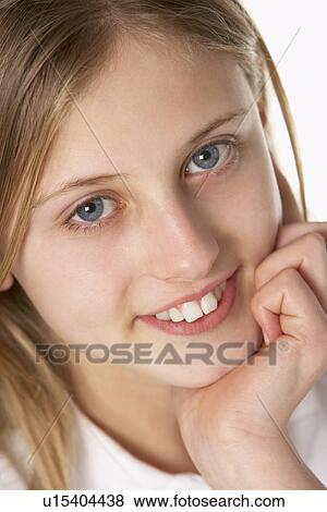 Portrait Of Pre-Teen Girl Smiling View Large Photo Image Stock Photo - Portrait Of Pre-Teen Girl Smiling. Fotosearch