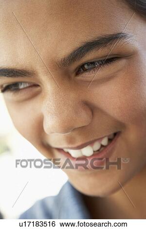 Portrait Of Pre-Teen Girl Smiling View Large Photo Image Stock Photograph - Portrait Of Pre-Teen Girl Smiling. Fotosearch