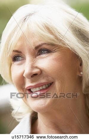 Portrait Of Senior Woman Smiling Happily View Large Photo Image Stock Photograph - Portrait Of Senior Woman Smiling Happily. Fotosearch