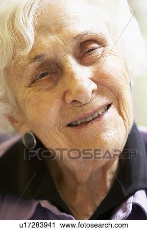 Portrait Of Senior Woman Smiling View Large Photo Image Stock Image - Portrait Of Senior Woman Smiling. Fotosearch