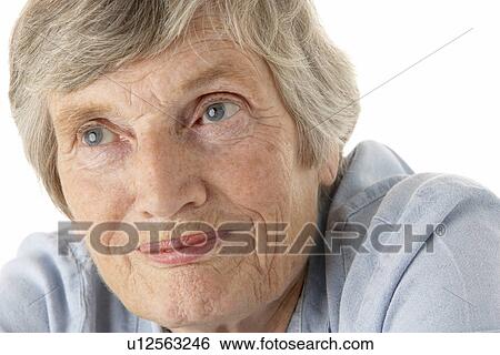Stock Photograph - Portrait of senior woman. Fotosearch