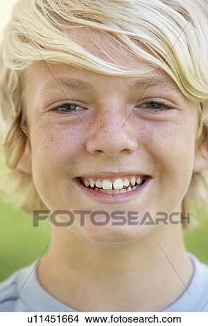 Picture - Portrait Of Teenage Boy Smiling. Fotosearch