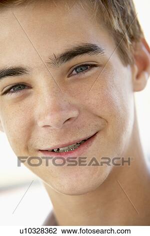 Portrait Of Teenage Boy Smiling View Large Photo Image Stock Image - Portrait Of Teenage Boy Smiling. Fotosearch