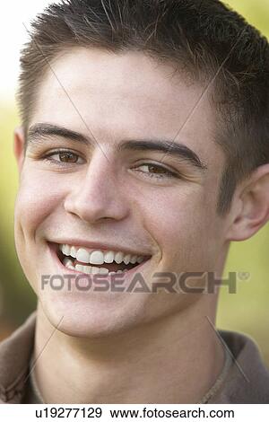 Portrait Of Teenage Boy Smiling View Large Photo Image Stock Photo - Portrait Of Teenage Boy Smiling. Fotosearch