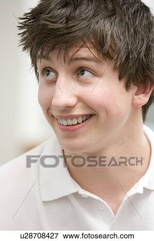 Portrait Of Teenage Boy Smiling View Large Photo Image Stock Photo - Portrait Of Teenage Boy Smiling. Fotosearch